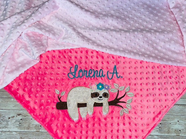 Personalized sloth hot sale blanket