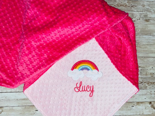 Rainbow Pink Baby Blanket