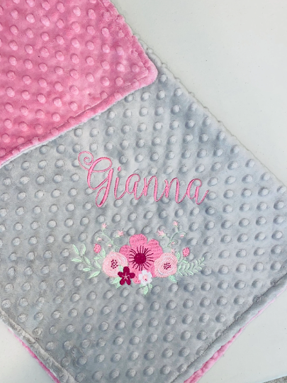 Flowers - Personalized Minky Blanket