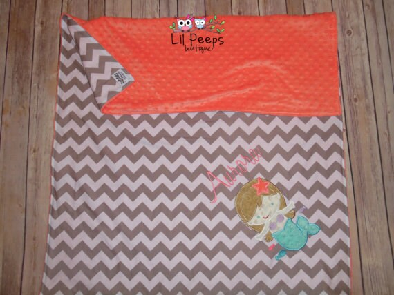 Mermaid Blanket - Personalized Minky Baby Blanket