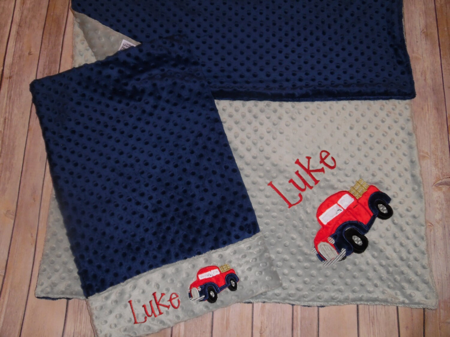 Antique Truck Nap Set - Personalized Minky Blanket and Pillowcase with embroidered Antique Truck - Travel or Standard Size