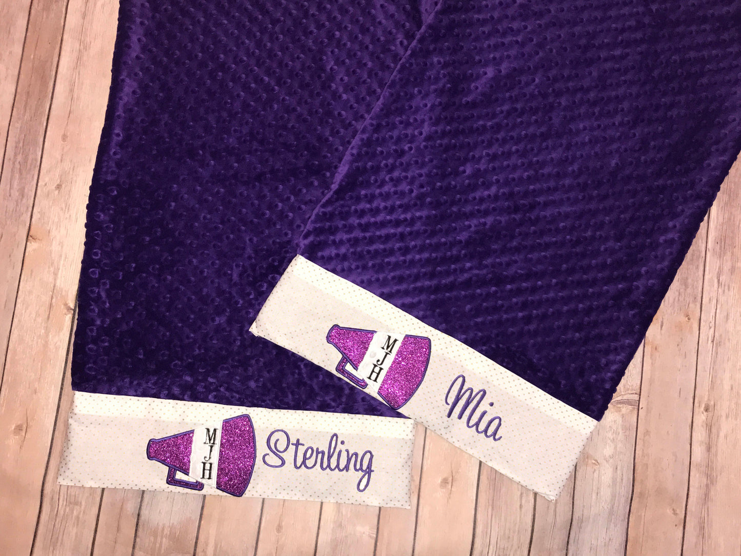 Cheerleader Pillowcase -Custom Minky Pillowcase - Megaphone