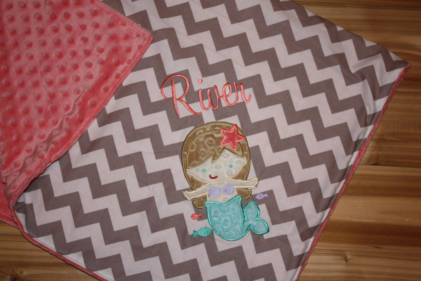 Mermaid Blanket - Personalized Minky Baby Blanket