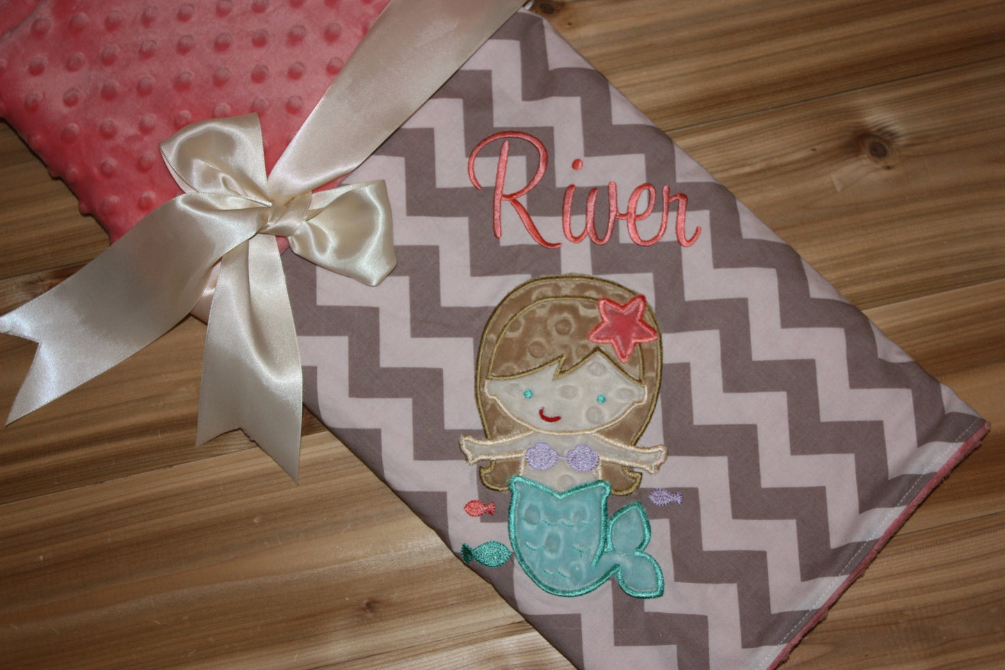 Mermaid Blanket - Personalized Minky Baby Blanket