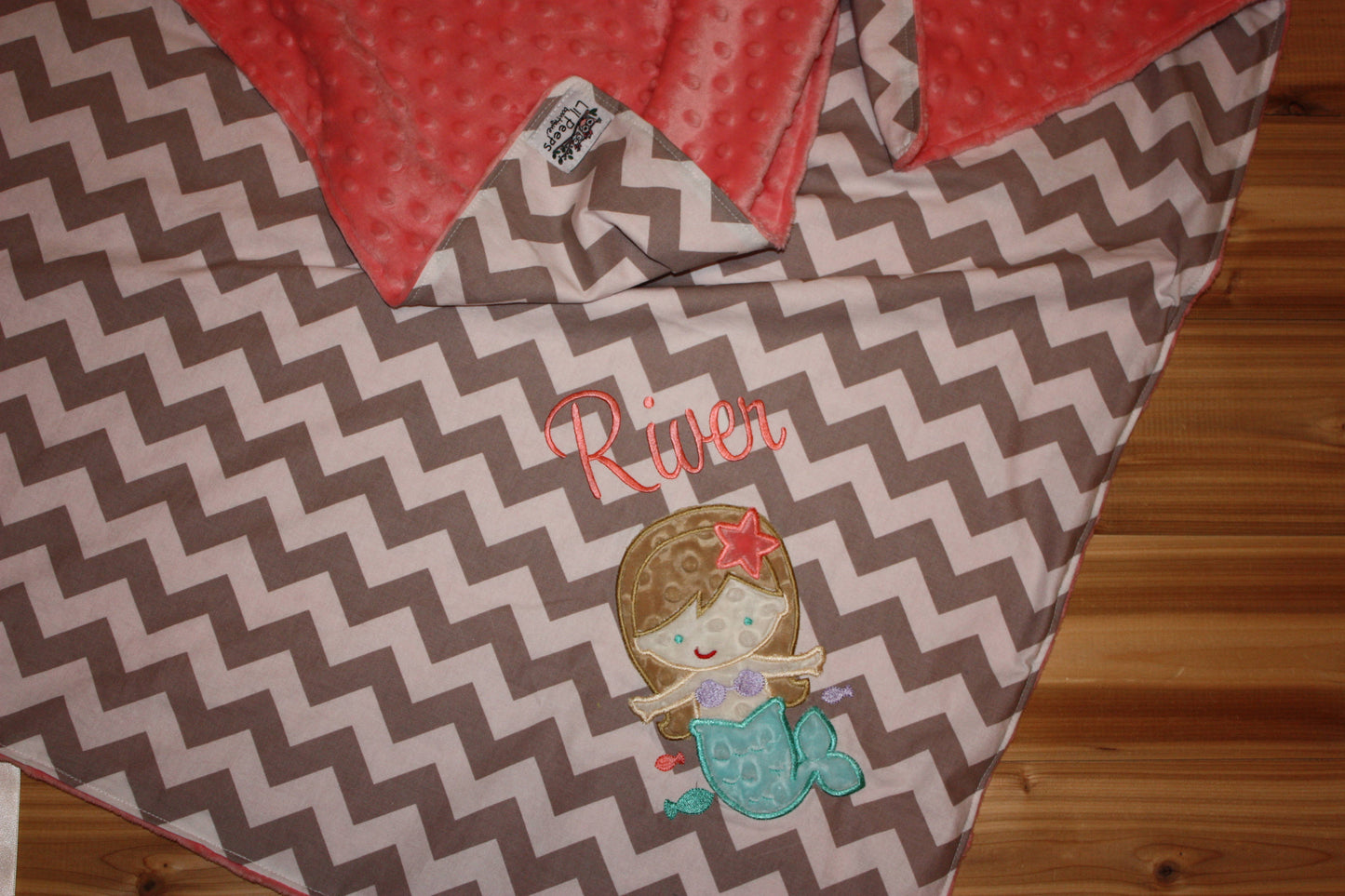 Mermaid Blanket - Personalized Minky Baby Blanket