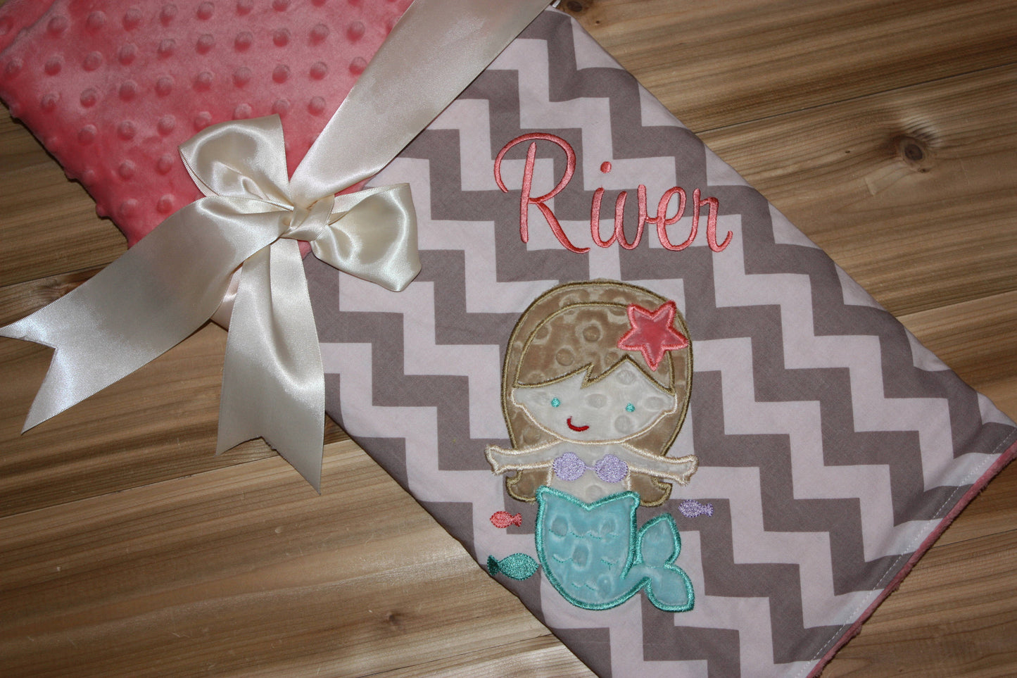 Mermaid Blanket - Personalized Minky Baby Blanket