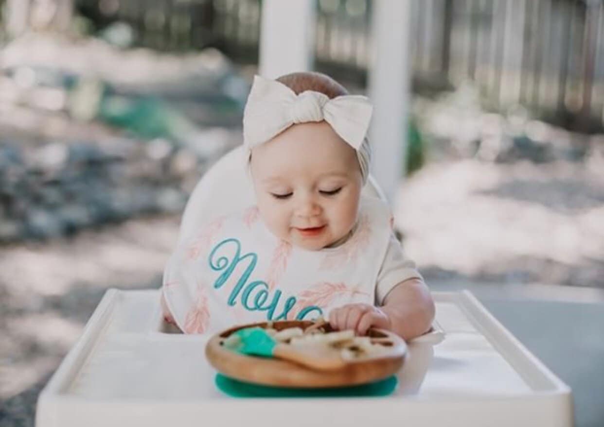 Coral and Pink Feathers Boutique Bib and Burp Cloth set - Personalized Bib & Burp