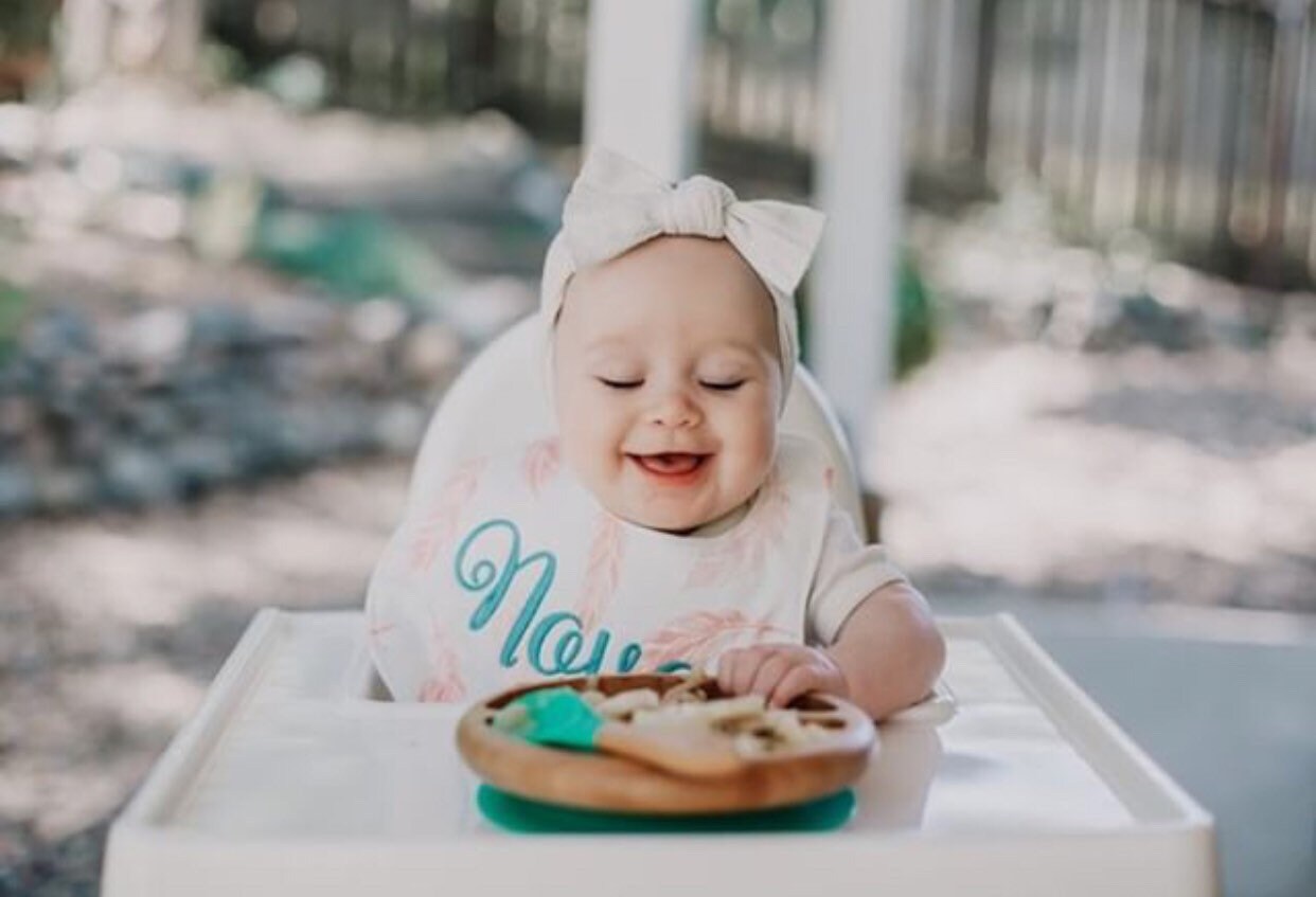 Coral and Pink Feathers Boutique Bib and Burp Cloth set - Personalized Bib & Burp