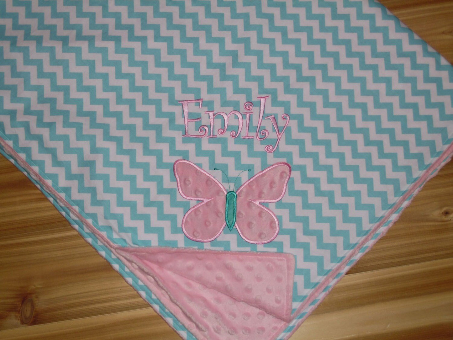 Butterfly Nap Set - Personalized Minky Baby Blanket & Standard OR Toddler size Pillowcase with Embroidered Butterfly