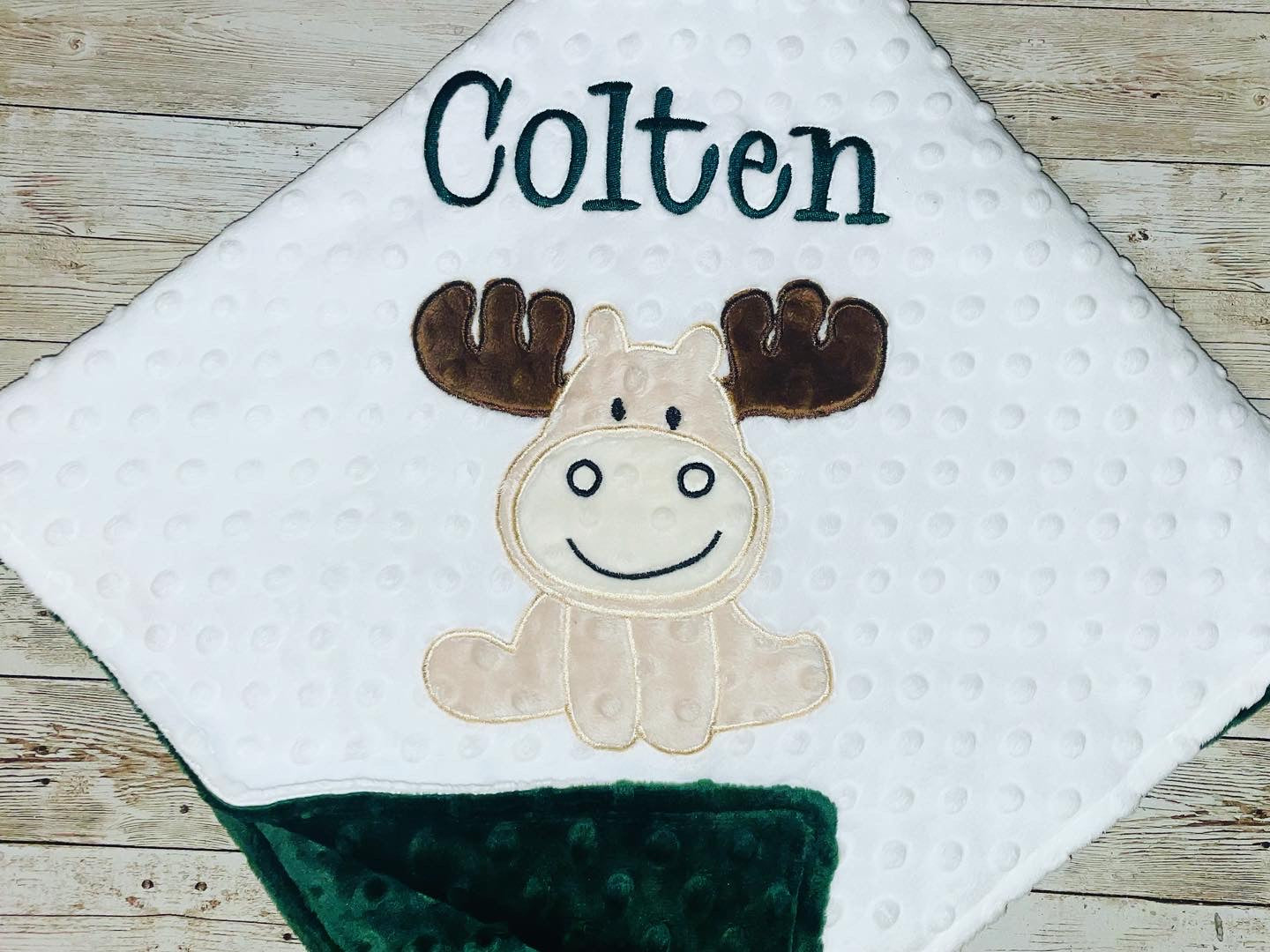 Moose- Personalized Minky  Blanket