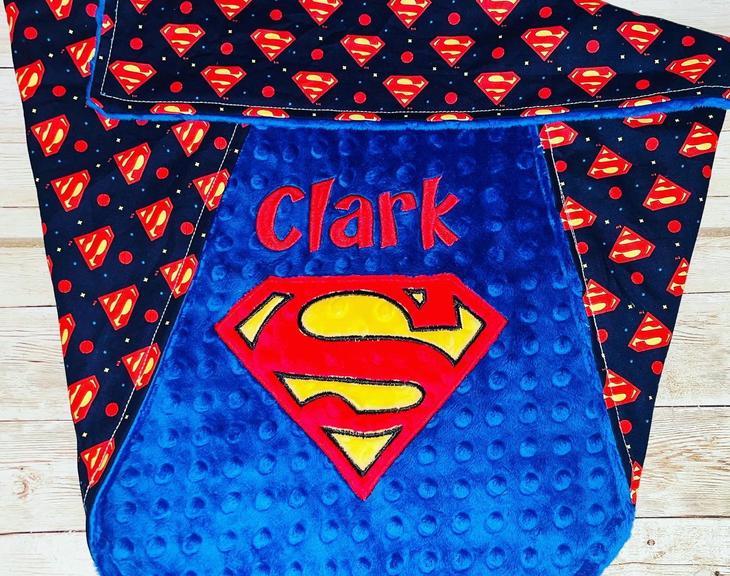 Personalized Superman Minky Blanket