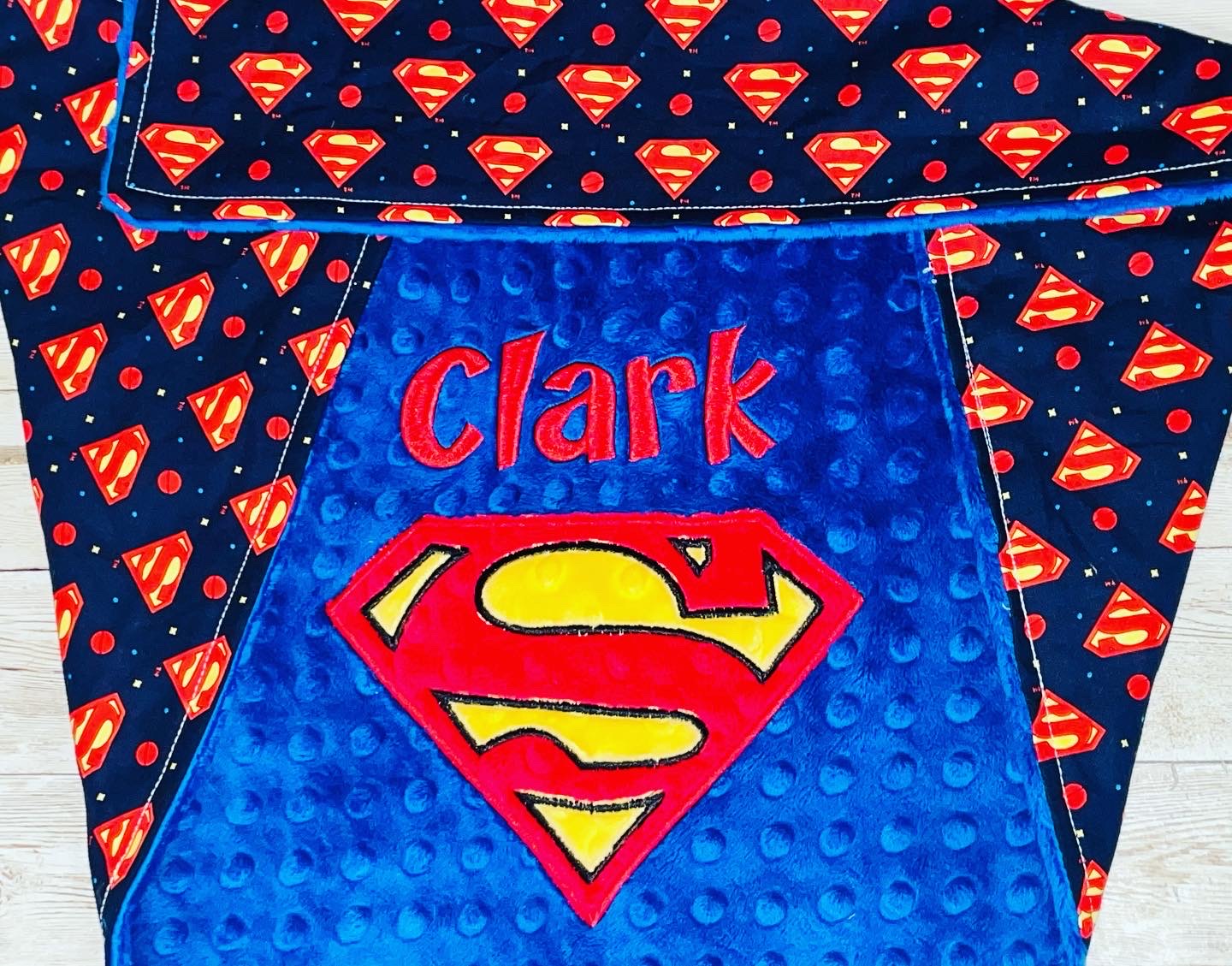 Personalized Superman Minky Blanket