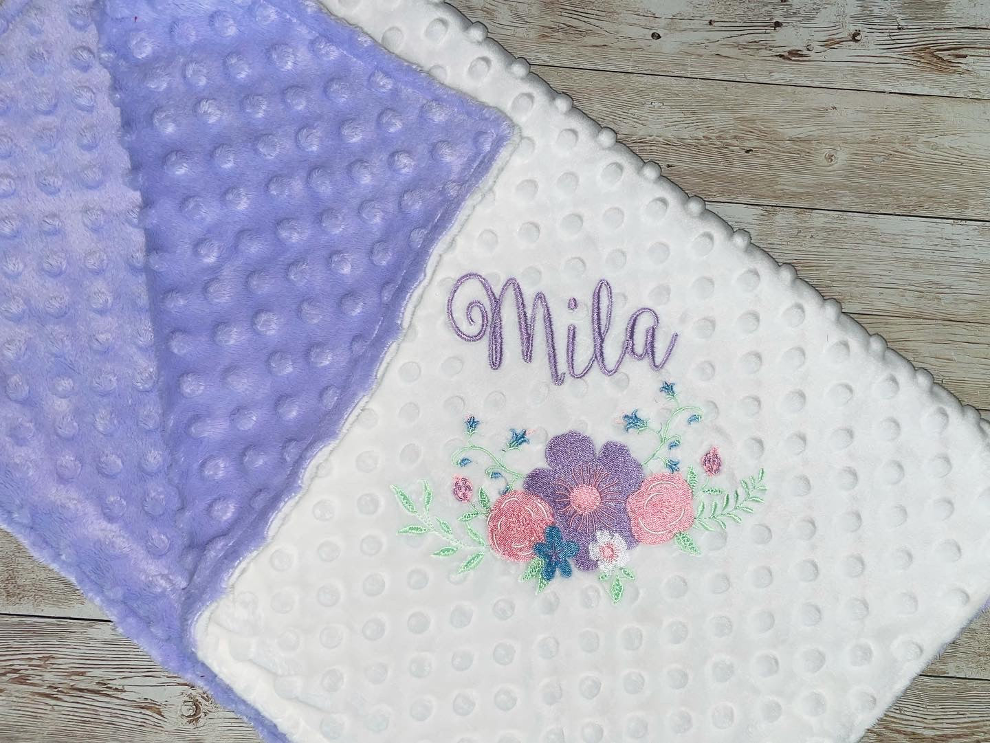 Flowers - Personalized Minky Blanket