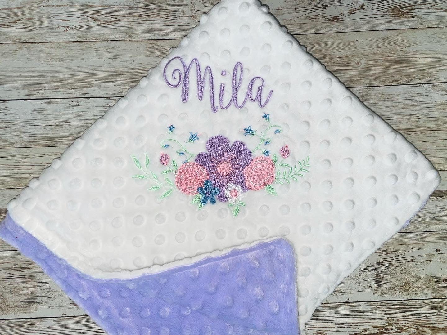 Flowers - Personalized Minky Blanket