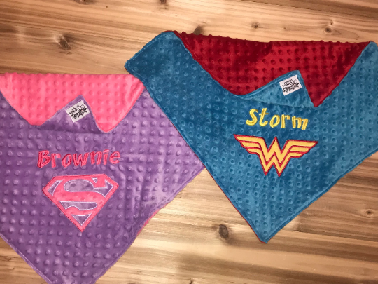 Personalized Supergirl Minky Blanket -  Purple and Pink Minky